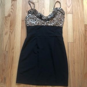 Black and leopard print dress